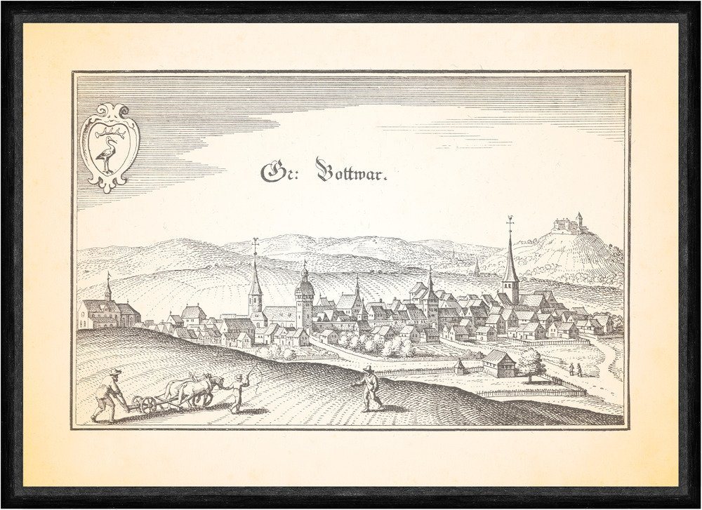 Kunstdruck Botwar Großbottwar Schwaben Rechenbergsches Schloss Faks_Merian 0791, (1 St) von OTTO