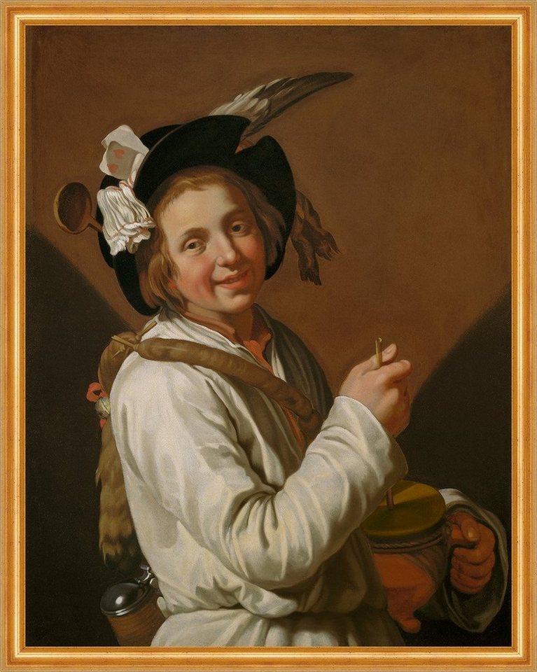 BillerAntik Kunstdruck Boy with rumbling pot Abraham Bloemaert Kochen Kochlöffel Geschirr B A, (1 St) von BillerAntik
