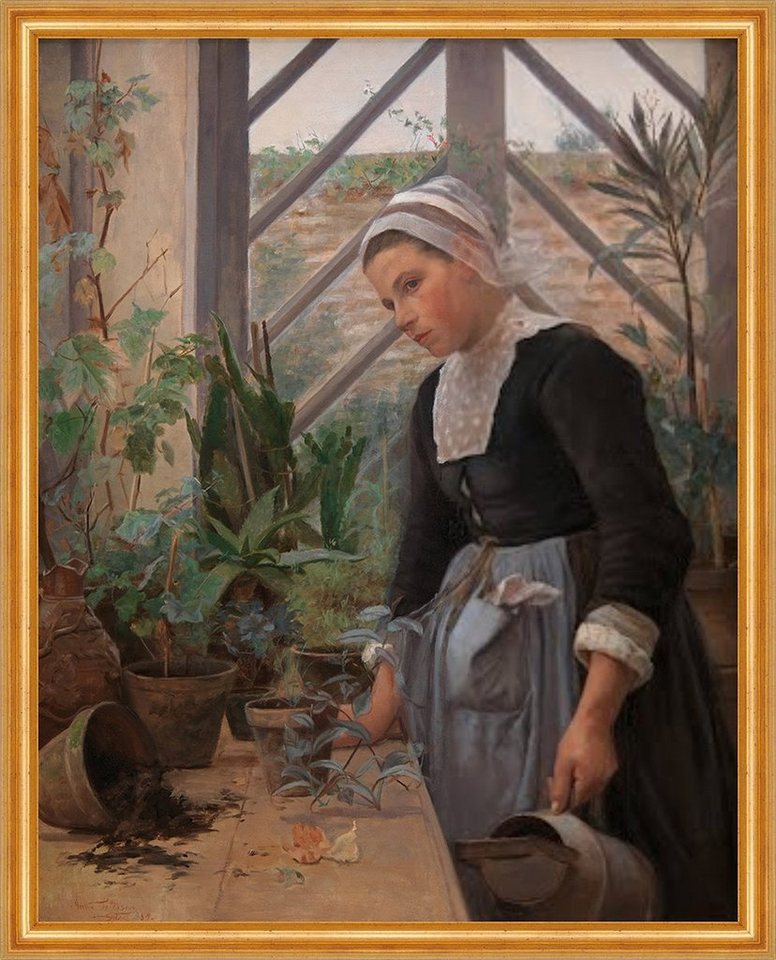 Kunstdruck Breton Girl Looking After Plants in the Hothouse Petersen Pflanzen B A, (1 St) von OTTO