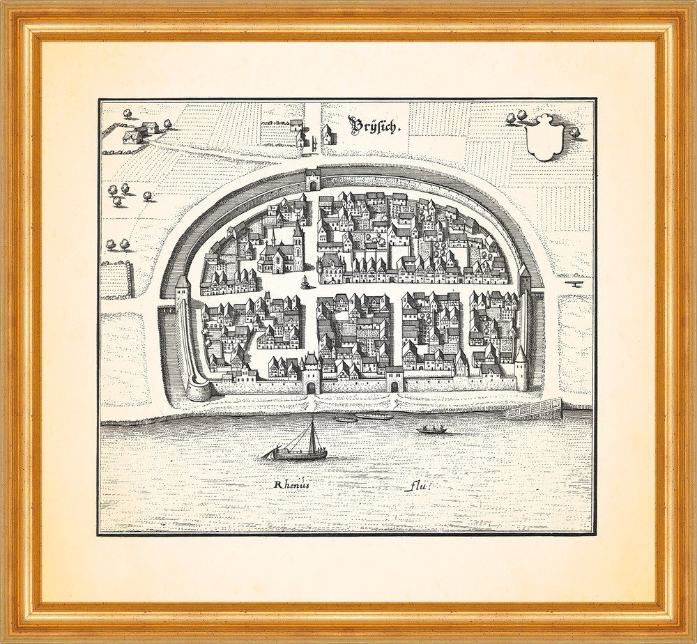 Kunstdruck Brysich Bad Niederbreisig Bad Breisig Templerhof Rheineck Merian 0269, (1 St) von OTTO