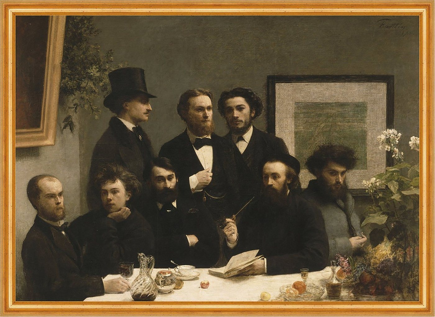 Kunstdruck By the Table Henri Fantin-Latour Tisch Männer Zylinder Anzug Fein B A1, (1 St) von OTTO