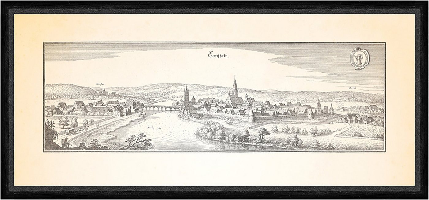 Kunstdruck Canstatt Bad Cannstatt Neckar Reiterkastell Liebfrauenkirche Faks_Mer, (1 St) von OTTO