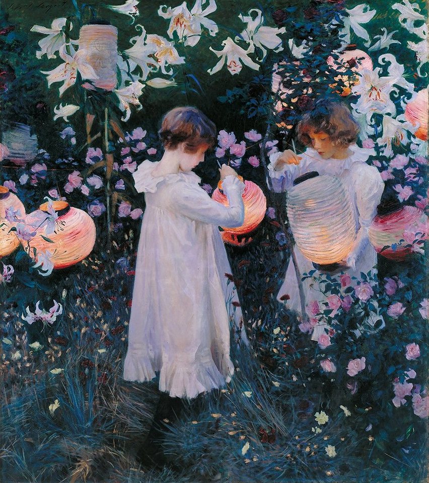 Kunstdruck Carnation, Lily, Lily, Rose John Singer Sargent Lampions Kinder Rosen, (1 St) von OTTO