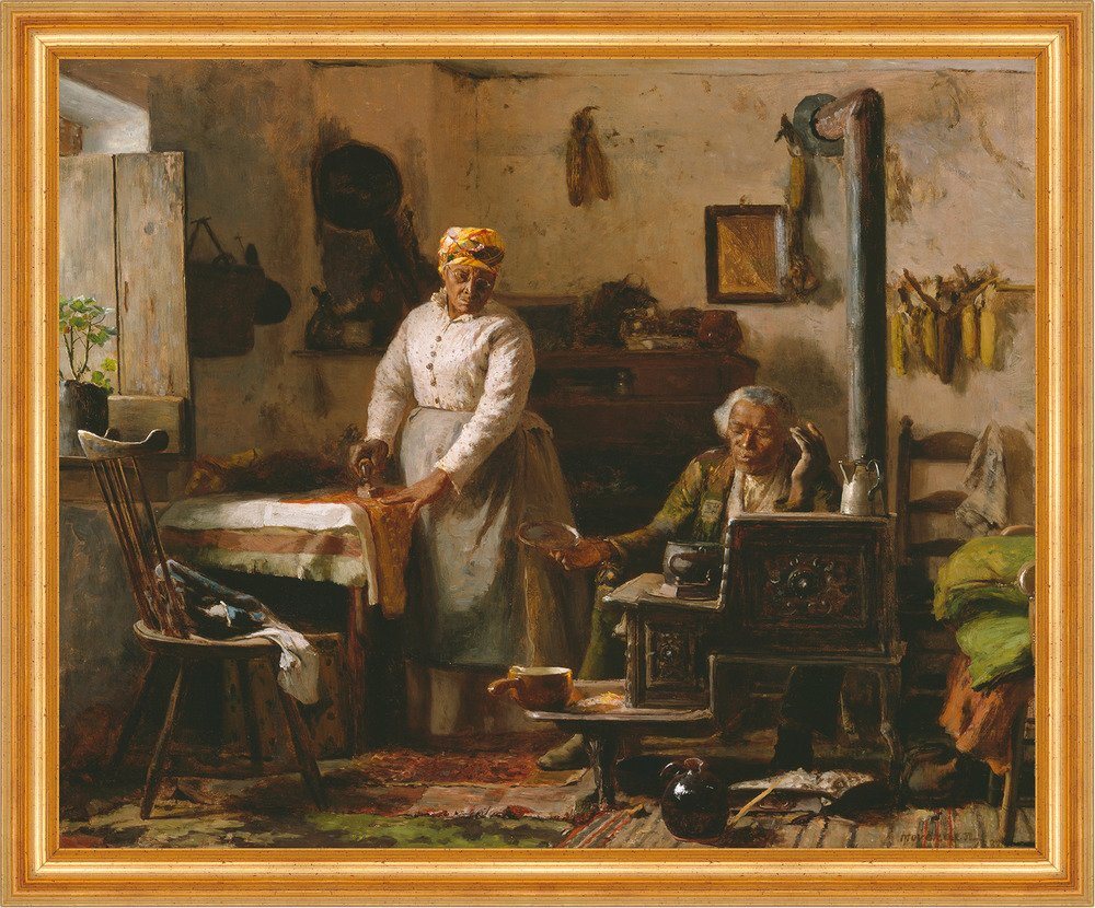 BillerAntik Kunstdruck Chloe and Sam Thomas Hovenden Stube Ofen Bügeln Ofenrohr B A3 03254 Ge, (1 St) von BillerAntik