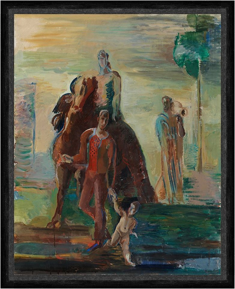 BillerAntik Kunstdruck Composition Bjarne Ness Reiter Pferd Karaffe Nacktes Kind Junge Faks_, (1 St) von BillerAntik