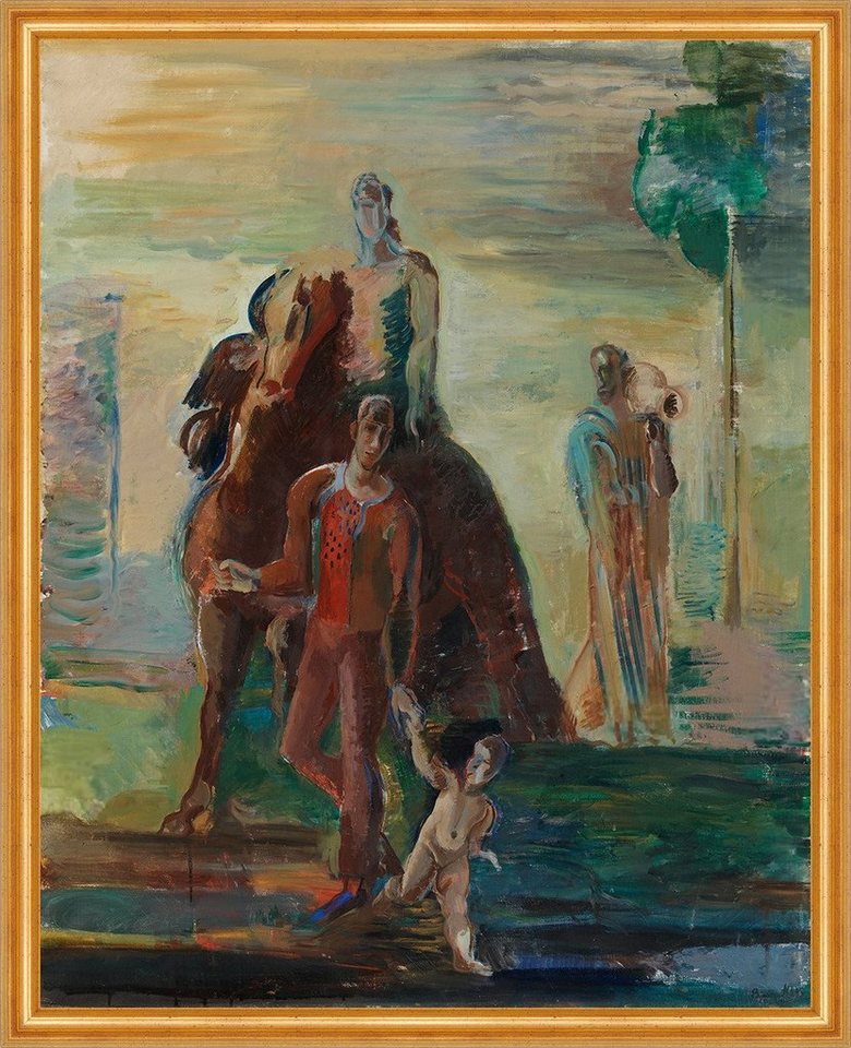 BillerAntik Kunstdruck Composition Bjarne Ness Reiter Pferd Karaffe Nacktes Kind Junge Tiere, (1 St) von BillerAntik
