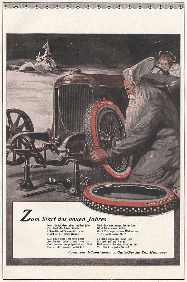BillerAntik Kunstdruck Continental Reifen Gutta-Percha Hannover Räder Plakat Braunbeck Motor, (1 St) von BillerAntik