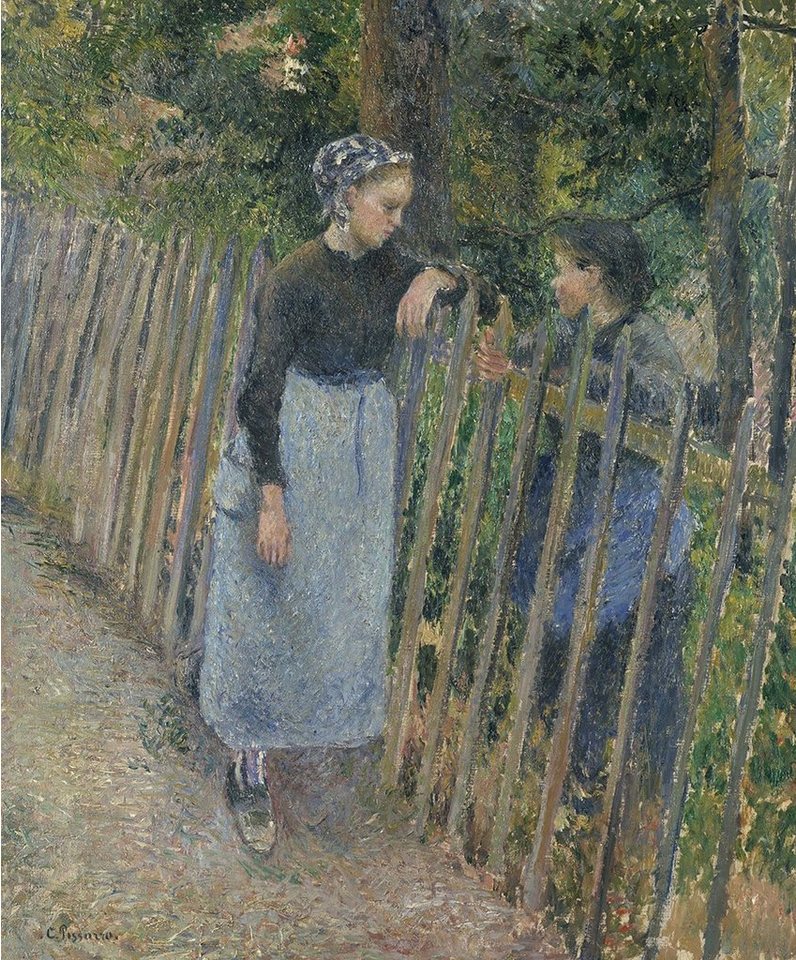 Kunstdruck Conversation Camille Pissarro Frauen Gartenzaun Tratsch Dorf Bäume B A, (1 St) von OTTO