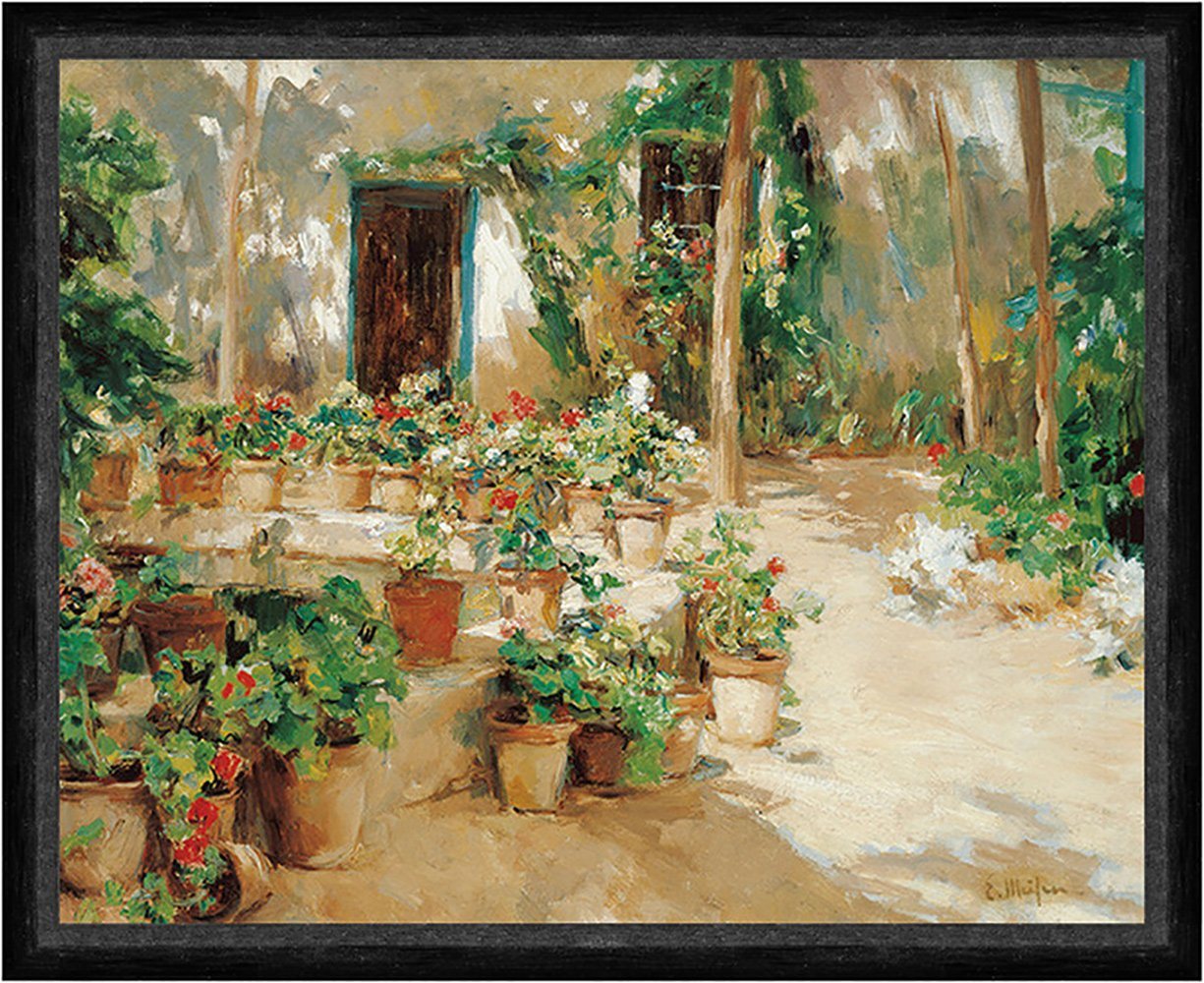 Kunstdruck Courtyard Eliseu Meifren Innenhof Blumentöpfe Pflanzen Garten Faks_B, (1 St) von OTTO