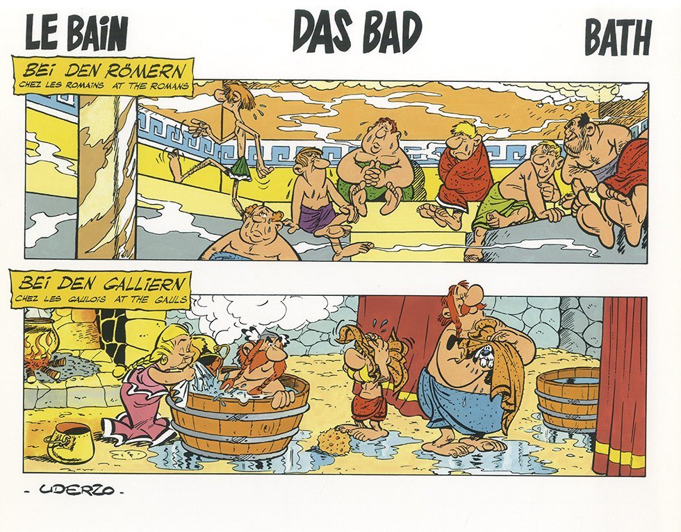 BillerAntik Kunstdruck Das Bad Gallier Uderzo Asterix Obelix Plakat Kunstdruck Werbung 1035, (1 St) von BillerAntik