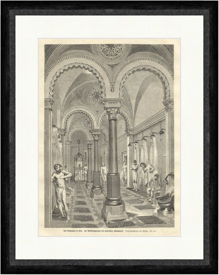 BillerAntik Kunstdruck Das Kaiserbad in Ofen Der abkühlungsraum maurischen Schwitzbades 1063, (1 St) von BillerAntik