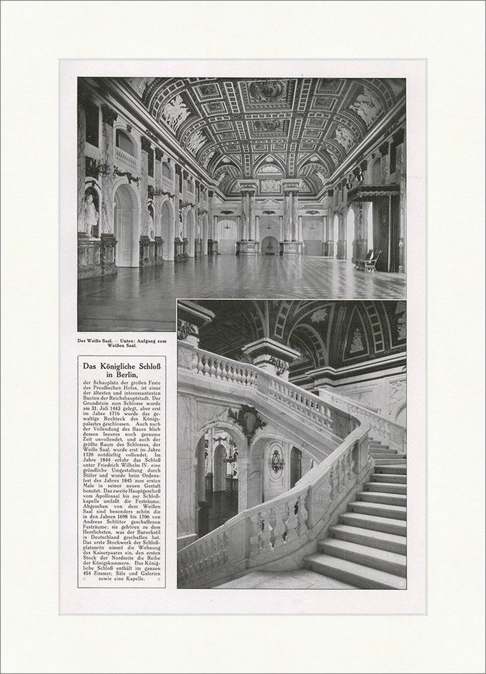 BillerAntik Kunstdruck Das Königliche Schloss in Berlin Deutsches Reich Preußen Adel F_Vintag, (1 St) von BillerAntik