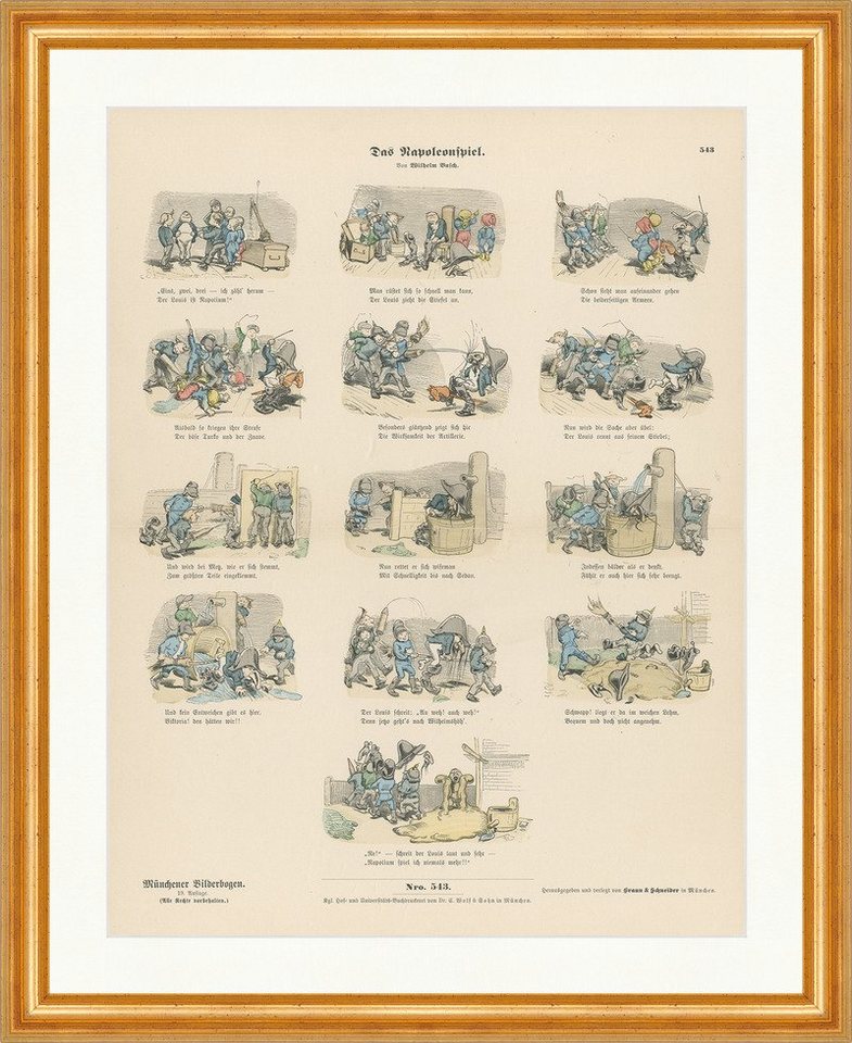 BillerAntik Kunstdruck Das Napoleonspiel Wilhelm Busch Louis Metz Münchener Bilderbogen 543, (1 St) von BillerAntik