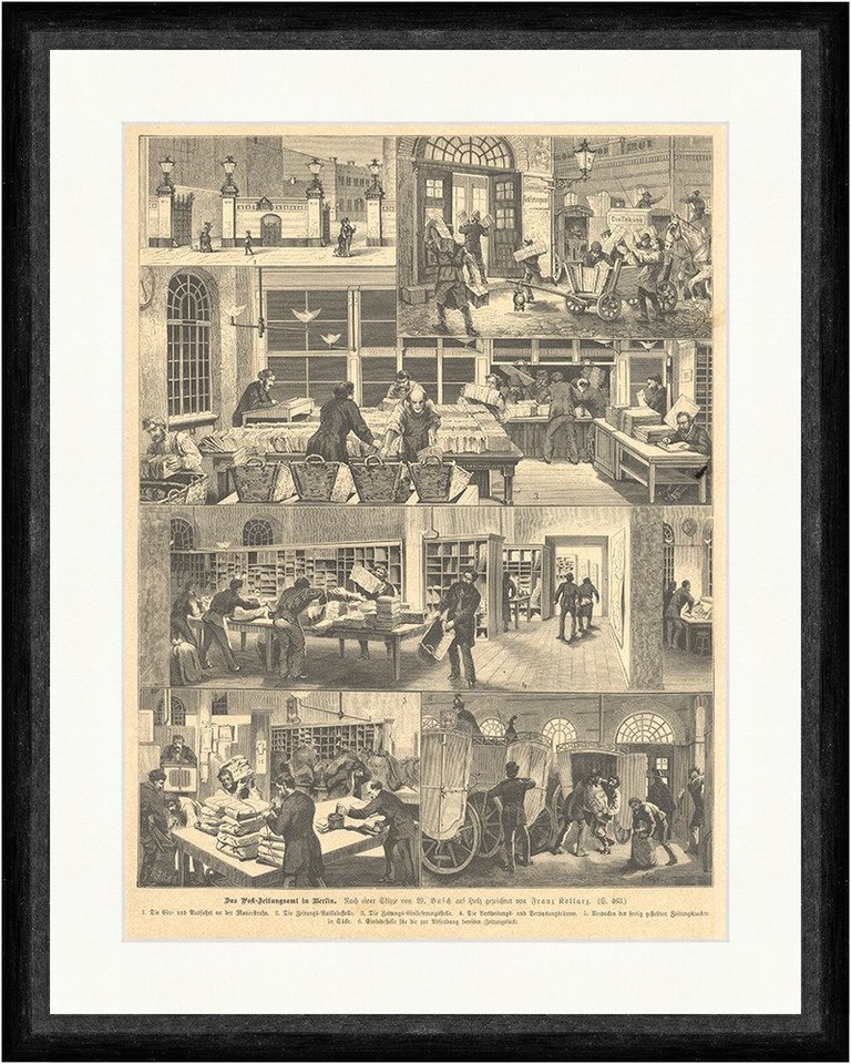 BillerAntik Kunstdruck Das Post Zeitungsamt in Berlin Kollarz Briefe Versand Arbeit Faksimile, (1 St) von BillerAntik