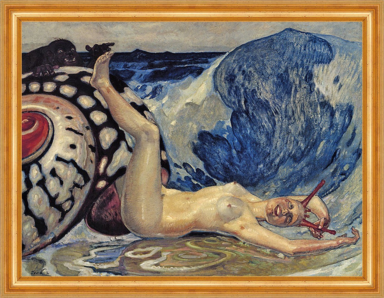 BillerAntik Kunstdruck Das kitzlige Schnecklein Leo Putz kitzelige Kitzelmonster H A3 0557 Ge, (1 St) von BillerAntik