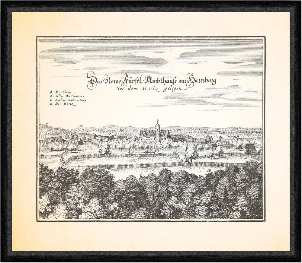 Kunstdruck Das neue fürstliche Ambthauß zur Hartzburg Bad Harzburg Schloss Faks_M, (1 St) von OTTO