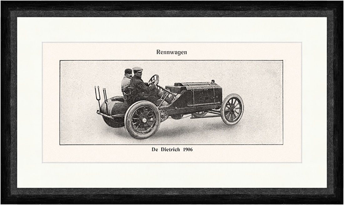 BillerAntik Kunstdruck De Dietrich 1906 Rennwagen Zweisitzer Speichenrad Faks Sport 030, (1 St) von BillerAntik