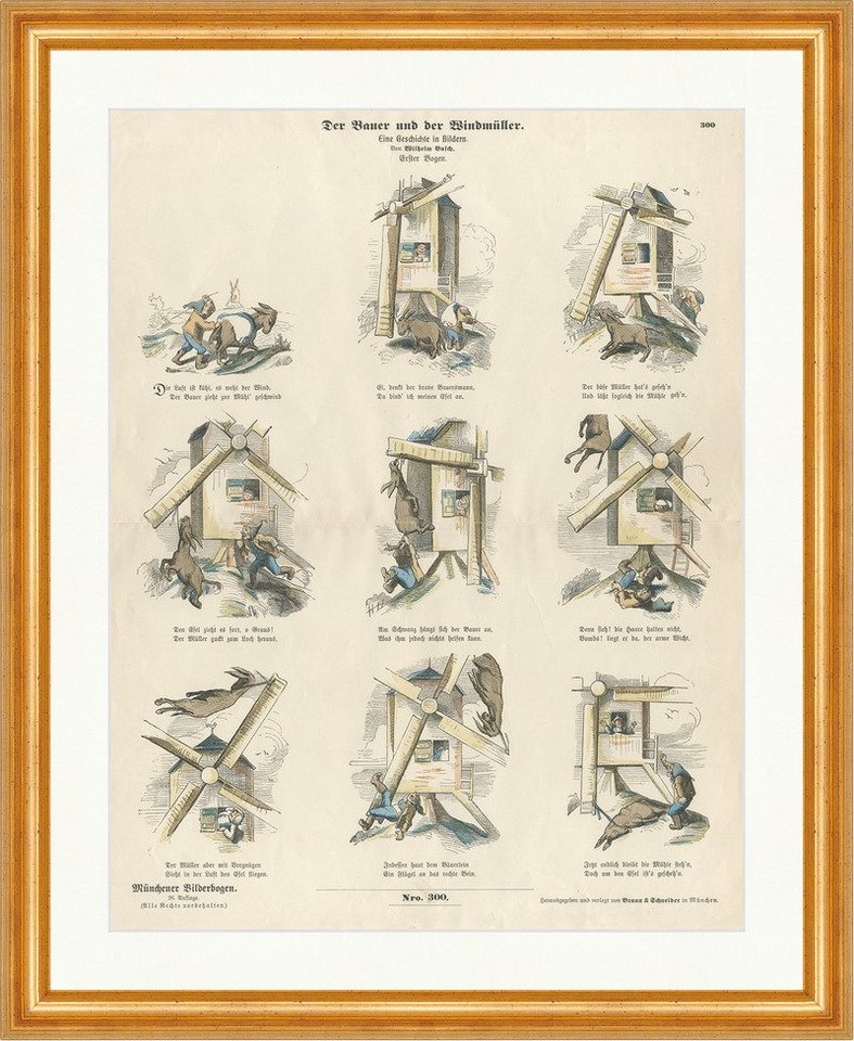 Kunstdruck Der Bauer und der Windmüller I Wilhelm Busch Münchener Bilderbogen 300, (1 St) von OTTO