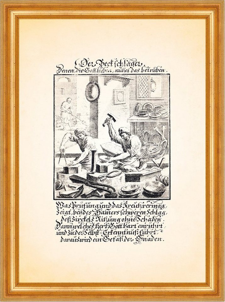 BillerAntik Kunstdruck Der Beckschlager Schüsseln Teller Kupferstich Christoph Weigel Berufe, (1 St) von BillerAntik