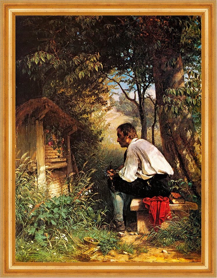 BillerAntik Kunstdruck Der Bienenfreund Hans Thoma Imker Bienenstock Natur Ruhe Rast H A3 009, (1 St) von BillerAntik