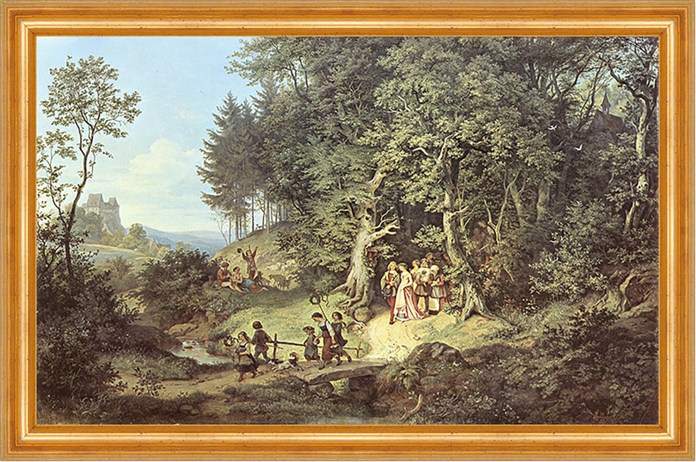 Kunstdruck Der Brautzug im Frühling Ludwig Richter Hochzeit Kinder Natur H A3 023, (1 St) von OTTO