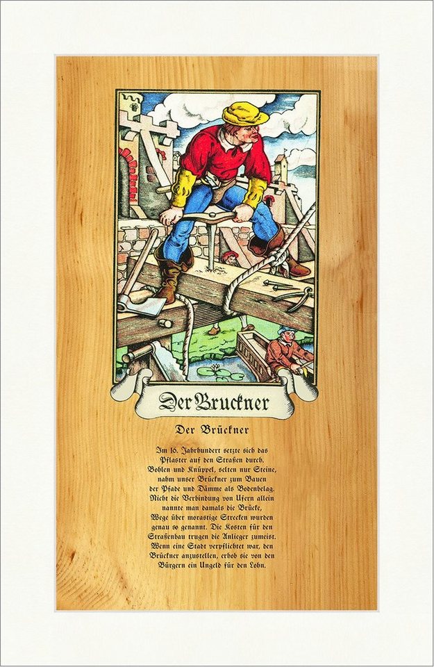 BillerAntik Kunstdruck Der Bruckner Der Brückner Handwerk Zunft Brücke Holz Stand 214, (1 St) von BillerAntik