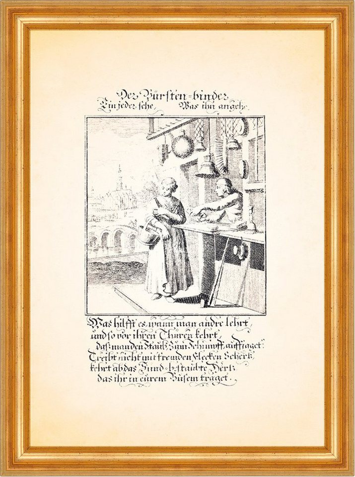 Kunstdruck Der Bürstenbinder Bürsten Besen kehren Kupferstich Christoph Weigel Be, (1 St) von OTTO