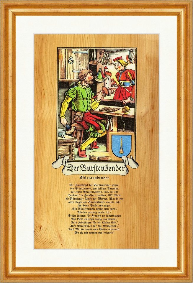 BillerAntik Kunstdruck Der Burstenbender Bürstenbinder Hl. Antonius Besen Pinsel Stand 231 Ge, (1 St) von BillerAntik