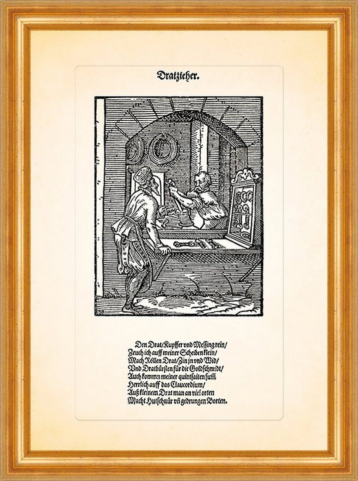 BillerAntik Kunstdruck Der Drahtzieher Kupfer Messing Rollen Amman Holzschnitt Stände 101 Ger, (1 St) von BillerAntik