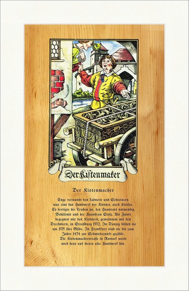 BillerAntik Kunstdruck Der Kistenmaker Kistenmacher Truhe Handwerk Kunst Zunft Kistler Stand, (1 St) von BillerAntik
