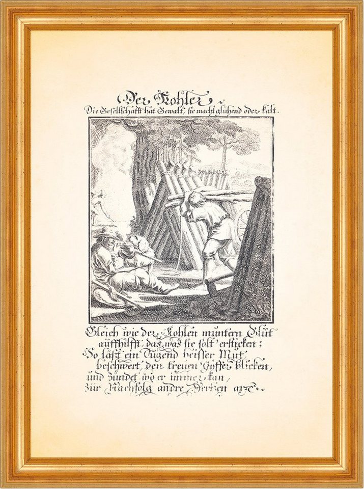 BillerAntik Kunstdruck Der Kohler Köhler Holzkohle Köhlerei Kupferstich Christoph Weigel Beru, (1 St) von BillerAntik