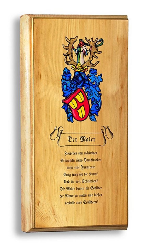 BillerAntik Kunstdruck Der Maler Painter Schild Knight Zirbenholz Arve Nostalgieschild Zunftw, (1 St) von BillerAntik