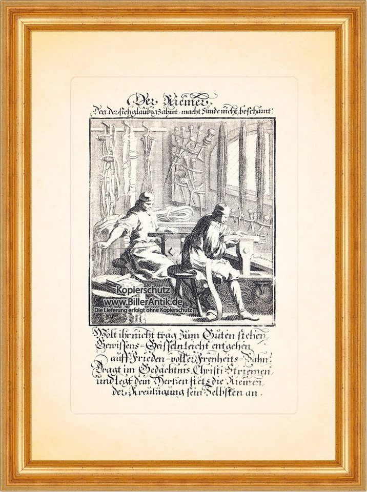 BillerAntik Kunstdruck Der Riemer Riemen Lederriemen Schnüre Kupferstich Christoph Weigel Ber, (1 St) von BillerAntik