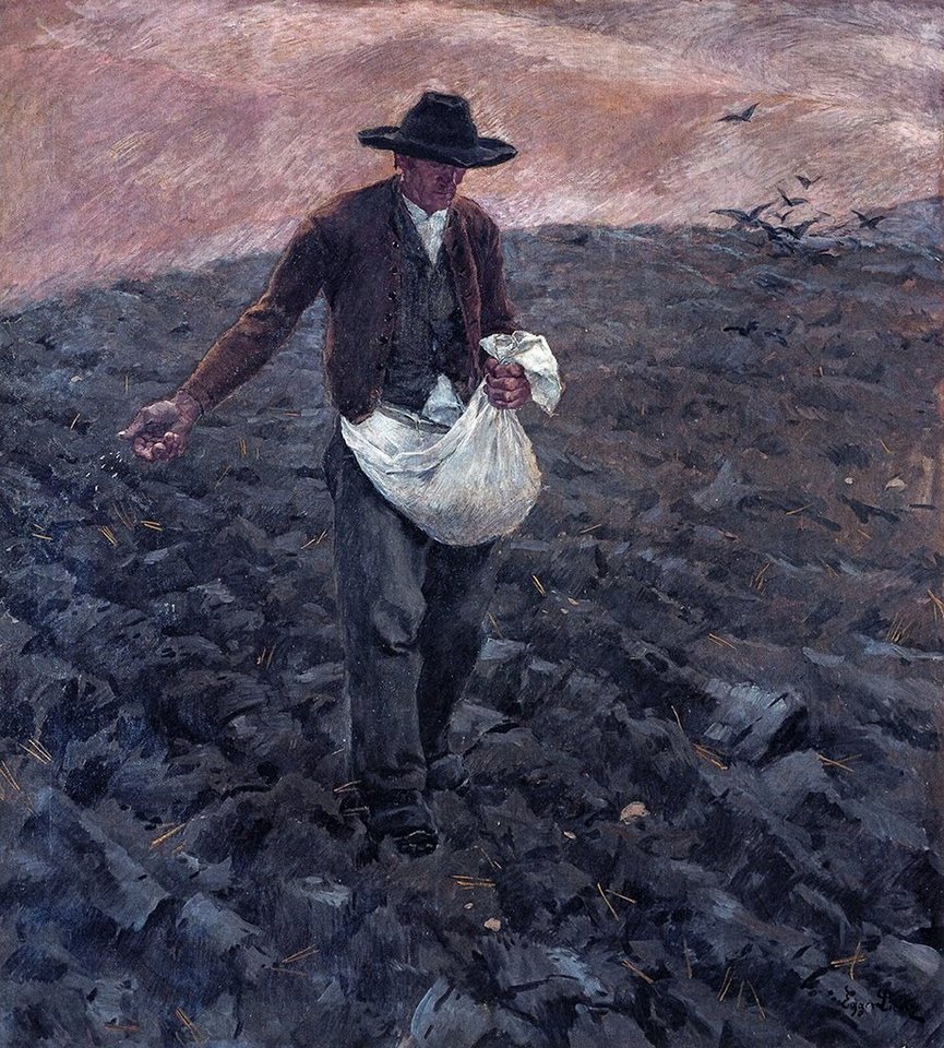 BillerAntik Kunstdruck Der Sämann - erste Fassung Albin Egger-Lienz Aussäen Saat Feld H A3 05, (1 St) von BillerAntik