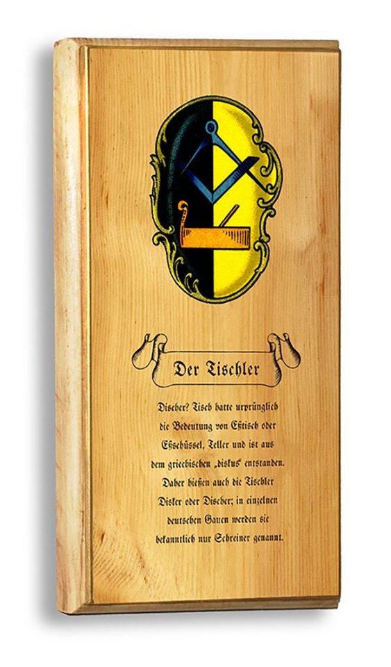 Kunstdruck Der Schreiner Carpenter Wood Zirbenholz Arve Nostalgieschild Zunftwapp, (1 St) von OTTO