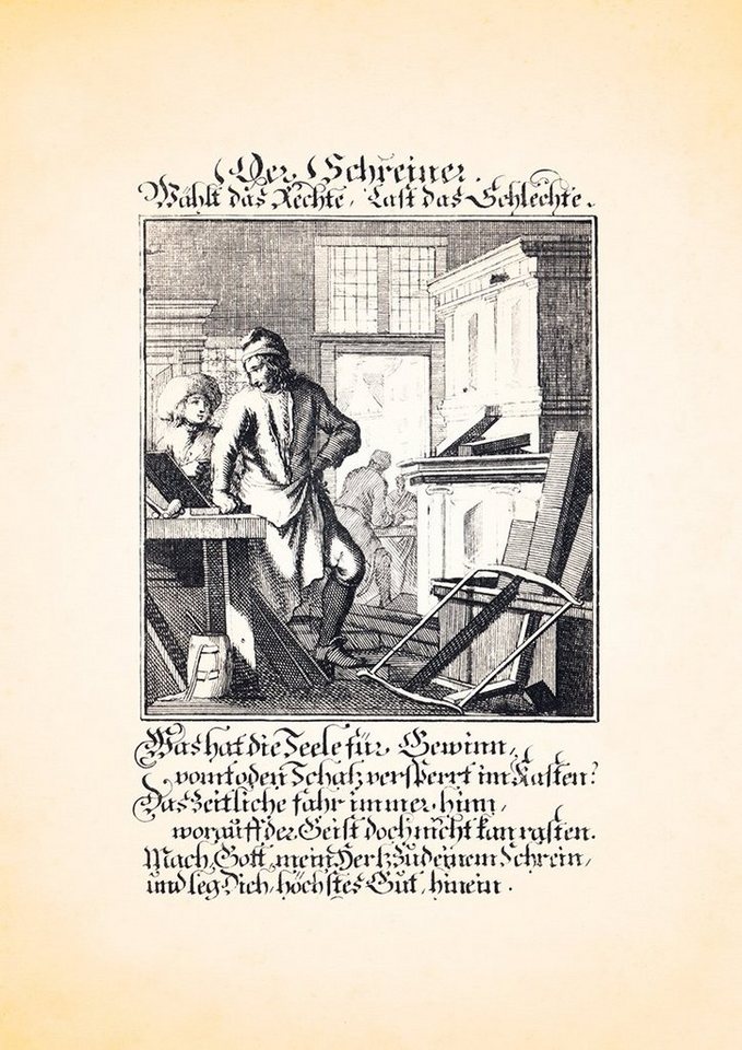 BillerAntik Kunstdruck Der Schreiner Schreinerei Tischler Holz Kupferstich Christoph Weigel B, (1 St) von BillerAntik
