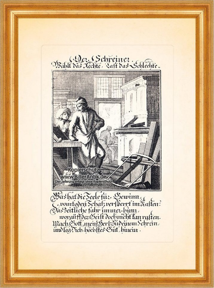 BillerAntik Kunstdruck Der Schreiner Schreinerei Tischler Holz Kupferstich Christoph Weigel B, (1 St) von BillerAntik
