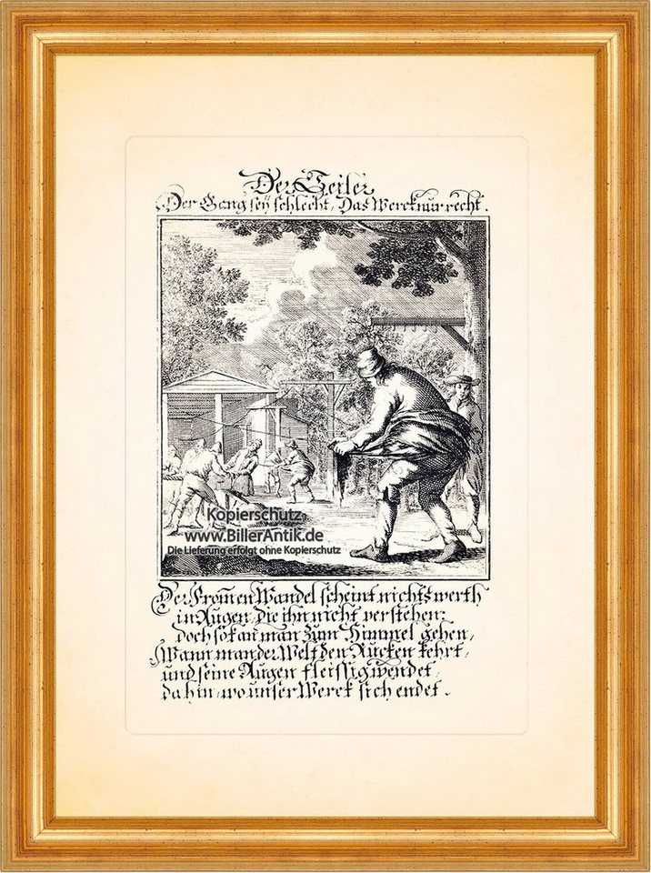 BillerAntik Kunstdruck Der Seiler Seile Taue Seilherstellung Kupferstich Christoph Weigel Ber, (1 St) von BillerAntik