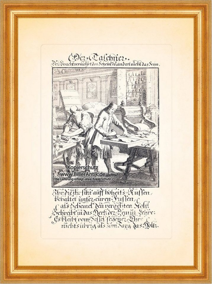 Kunstdruck Der Taschner Täschner Lederverarbeitung Kupferstich Christoph Weigel B, (1 St) von OTTO