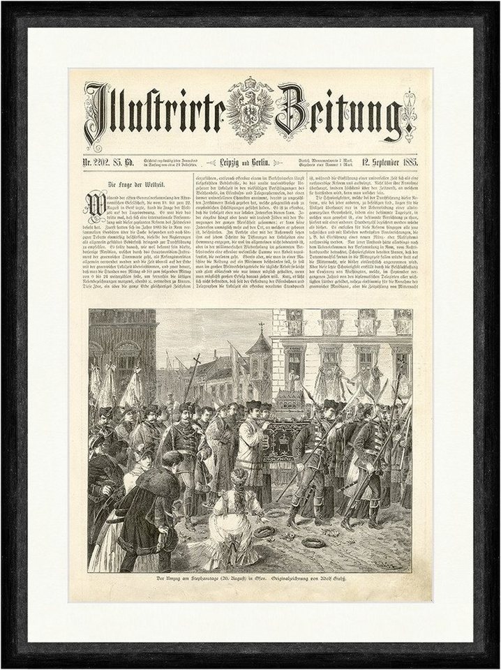 BillerAntik Kunstdruck Der Umzug am Stephanstage in Ofen Adolf Giehß Kreuze Ungarn Faksimile_, (1 St) von BillerAntik