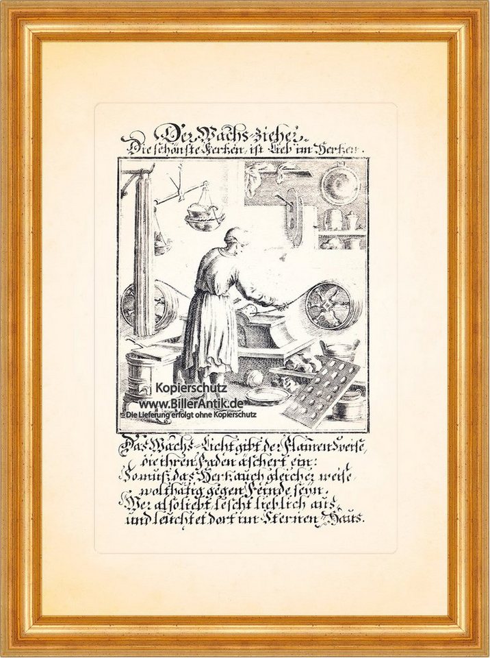 BillerAntik Kunstdruck Der Wachs Zieher Kerzenzieher Kerzen Kupferstich Christoph Weigel Beru, (1 St) von BillerAntik