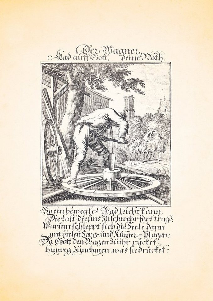 BillerAntik Kunstdruck Der Wagner Wagenräder Räder Stellmacher Kupferstich Christoph Weigel B, (1 St) von BillerAntik
