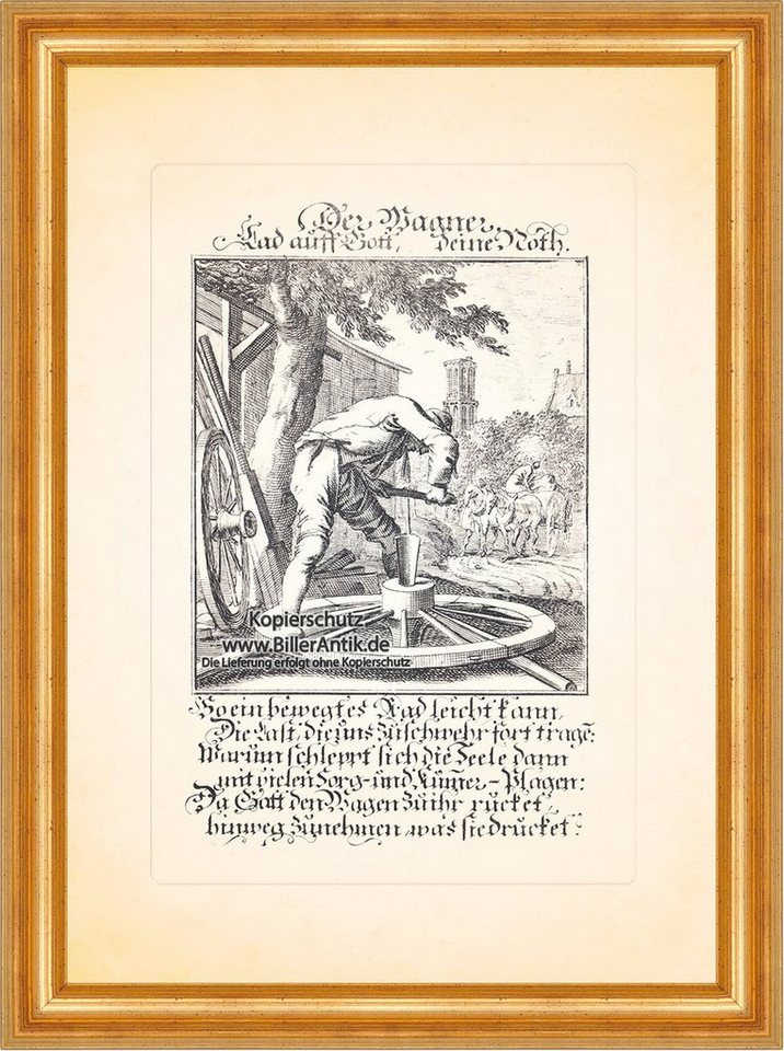 BillerAntik Kunstdruck Der Wagner Wagenräder Räder Stellmacher Kupferstich Christoph Weigel B, (1 St) von BillerAntik