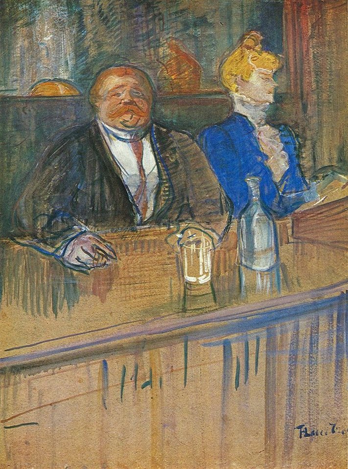 Kunstdruck Die Bar Henri Toulouse-Lautrec Paar Theke Trostlosigkeit Glas H A3 052, (1 St) von OTTO