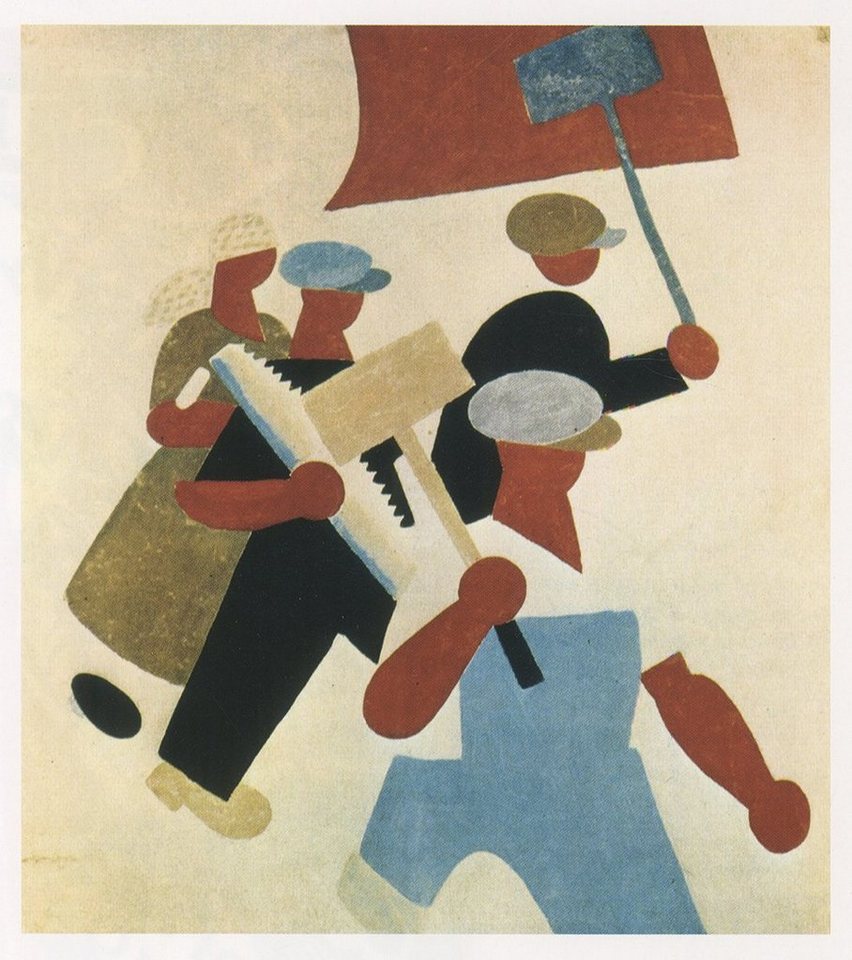 BillerAntik Kunstdruck Die Demonstration Russland Poster Vladimir Lebedev Kunstdruck Werbung, (1 St) von BillerAntik