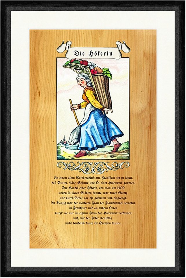 BillerAntik Kunstdruck Die Höferin Verkauf Handel Obst Waren Gemüse Faks_Stand 334, (1 St) von BillerAntik