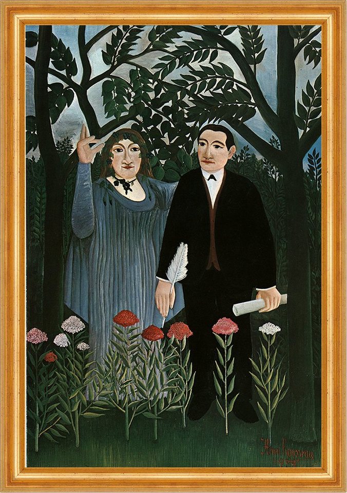 BillerAntik Kunstdruck Die Muse inspiriert den Dichter Henri Rousseau Natur Vertrauen H A3 03, (1 St) von BillerAntik