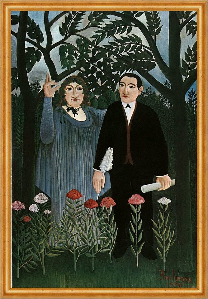 BillerAntik Kunstdruck Die Muse inspiriert den Dichter Henri Rousseau Natur Wald Vertrauen LW, (1 St) von BillerAntik