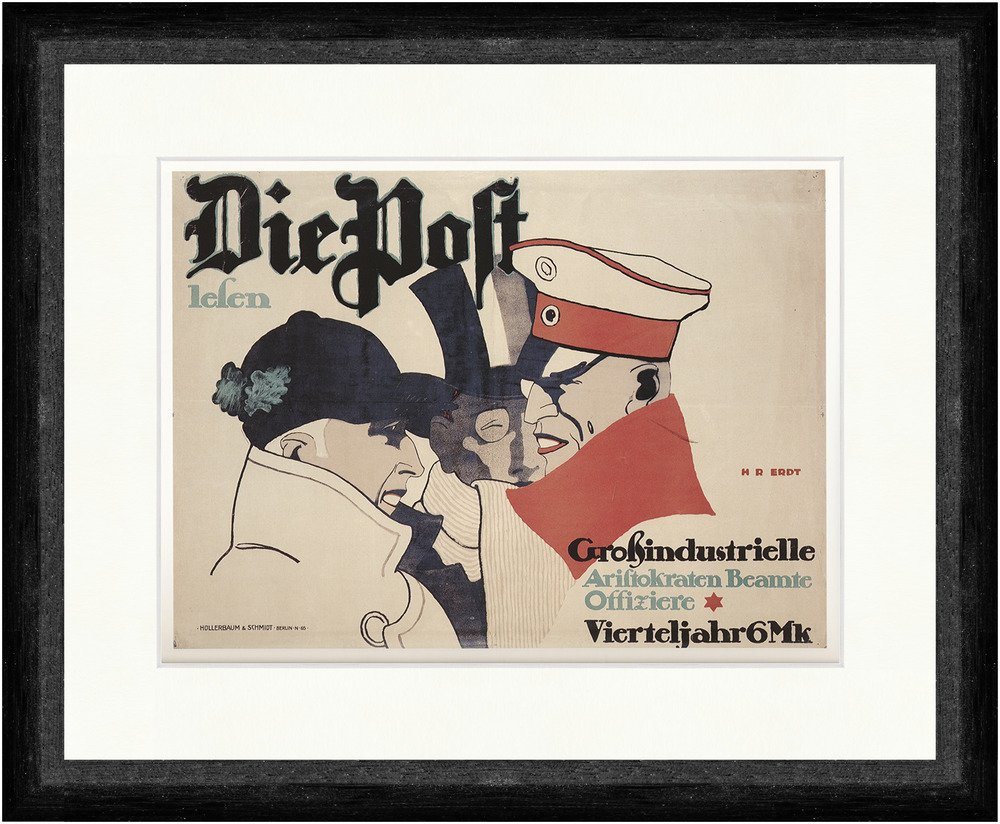 BillerAntik Kunstdruck Die Post Zeitschrift Aristokraten Offiziere Hans Rudi Erdt Faks_Plakat, (1 St) von BillerAntik
