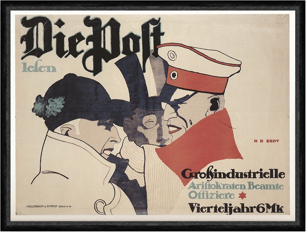 BillerAntik Kunstdruck Die Post Zeitschrift Aristokraten Offiziere Hans Rudi Erdt Faks_Werbun, (1 St) von BillerAntik